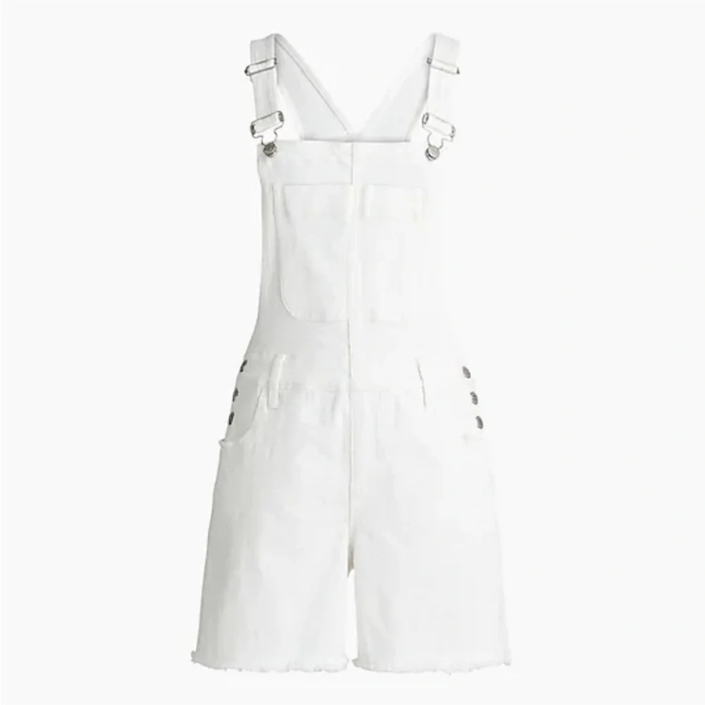 J Crew White Denim Short Overalls